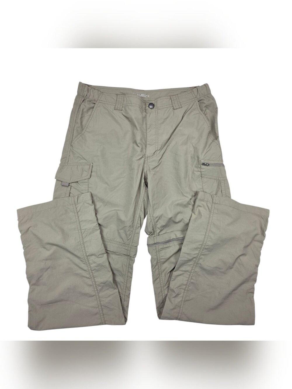 Columbia Convertible Cargo Pants Mens 36x34 Beige Omni-Shade Hiking Outdoors